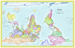 Upside Down World Wall Map