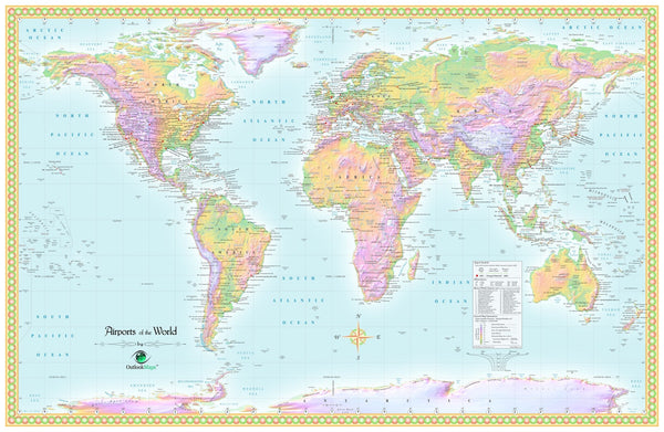 World Airport Wall Map Maps.com