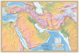 Middle East Physical Wall Map