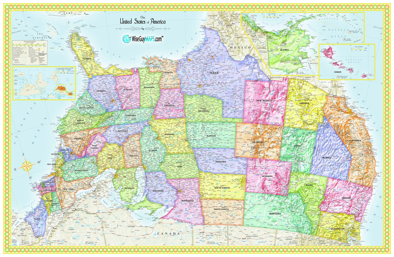 Upside Down USA Wall Map Maps.com