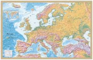 Europe Physical Wall Map