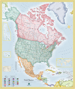 North America Political Wall Map
