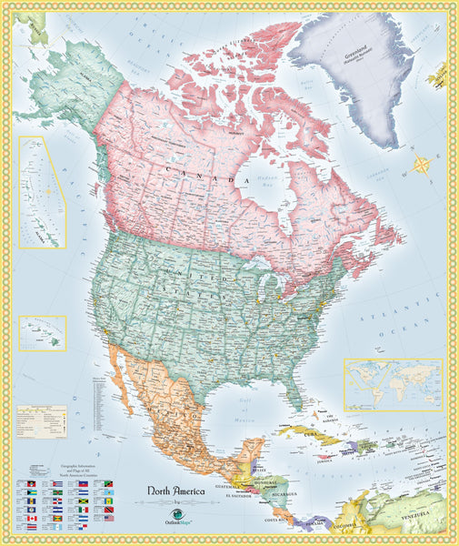 North America Political Wall Map Maps.com