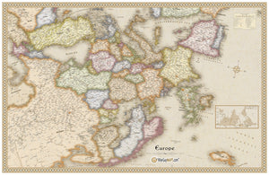 Antique Upside Down Europe Wall Map