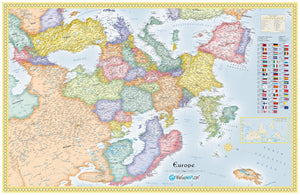 Upside Down Europe Wall Map