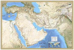 Middle East Satellite Reference Wall Map