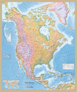 North America Physical Wall Map