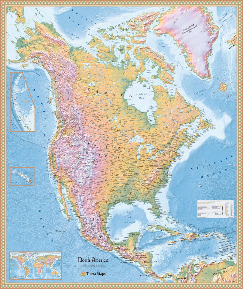 North America Physical Wall Map Maps.com