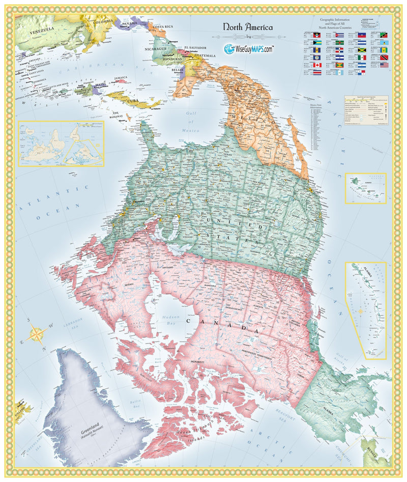 Upside Down North America Wall Map Maps.com