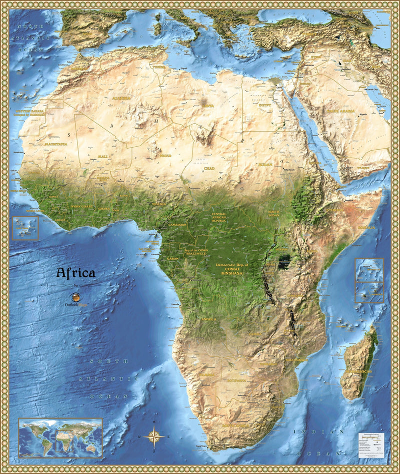 Africa Satellite Wall Map Maps.com