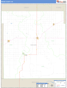 Meade County, Kansas Zip Code Wall Map