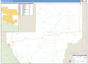 Meade County, South Dakota Zip Code Wall Map