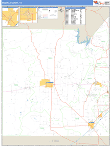 Medina County, Texas Zip Code Wall Map