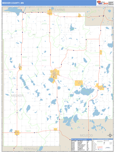 Meeker County, Minnesota Zip Code Wall Map