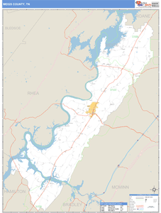 Meigs County, Tennessee Zip Code Wall Map