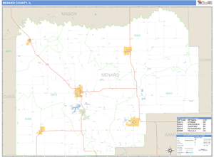 Menard County, Illinois Zip Code Wall Map