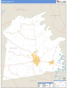 Mercer County, Kentucky Zip Code Wall Map