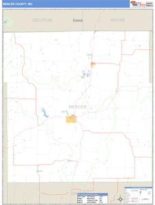 Mercer County, Missouri Zip Code Wall Map