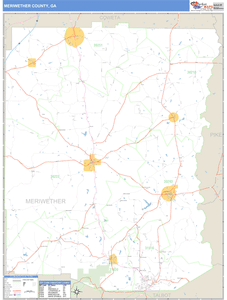 Meriwether County, Georgia Zip Code Wall Map