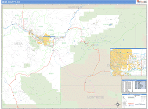 Mesa County, Colorado Zip Code Wall Map