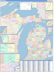 Michigan Business Wall Map