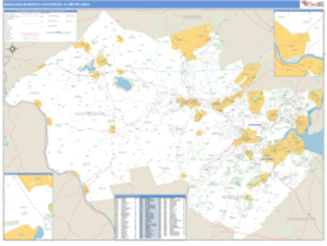 Middlesex-Somerset-Hunterdon, New Jersey Metro Area Wall Map