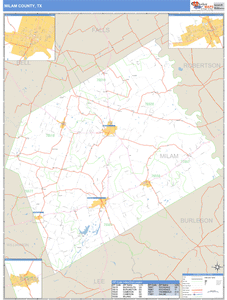 Milam County, Texas Zip Code Wall Map