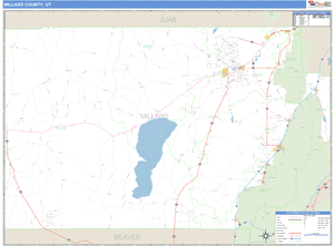 Millard County, Utah Zip Code Wall Map