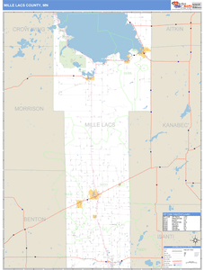Mille Lacs County, Minnesota Zip Code Wall Map