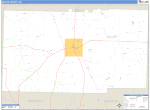 Miller County, Georgia Zip Code Wall Map