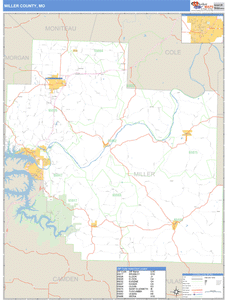 Miller County, Missouri Zip Code Wall Map
