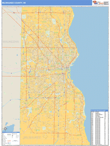Milwaukee County, Wisconsin Zip Code Wall Map
