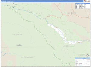 Mineral County, Montana Zip Code Wall Map
