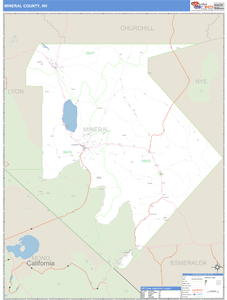 Mineral County, Nevada Zip Code Wall Map