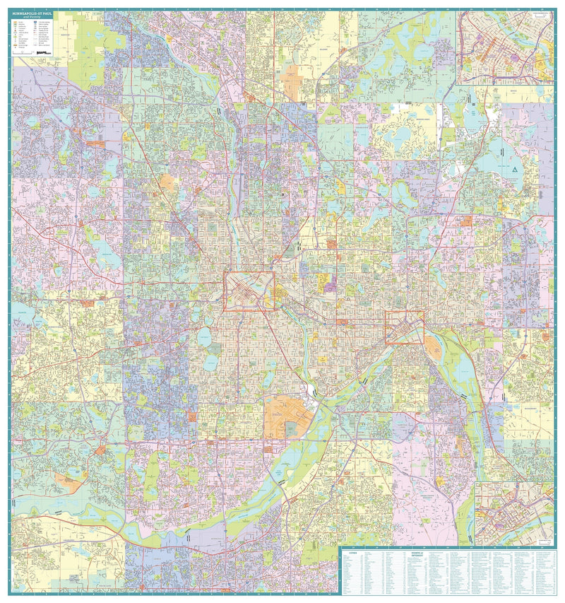 Greater Minneapolis/St. Paul Area City Map Maps.com