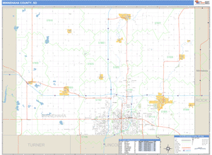 Minnehaha County, South Dakota Zip Code Wall Map