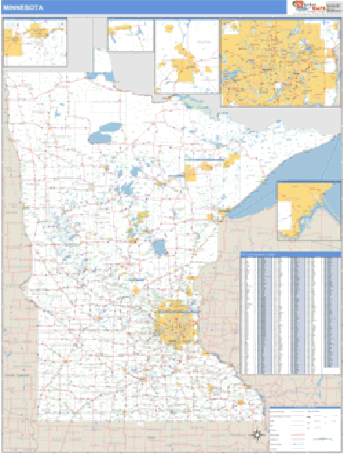 Minnesota ZIP Code Wall Map Market Maps (IDI)