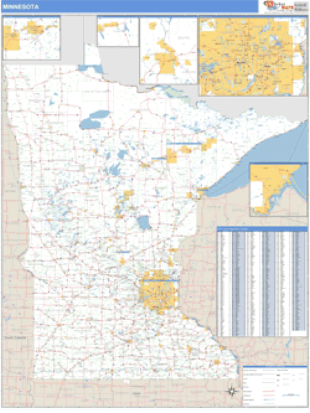 Minnesota ZIP Code Wall Map Market Maps (IDI)