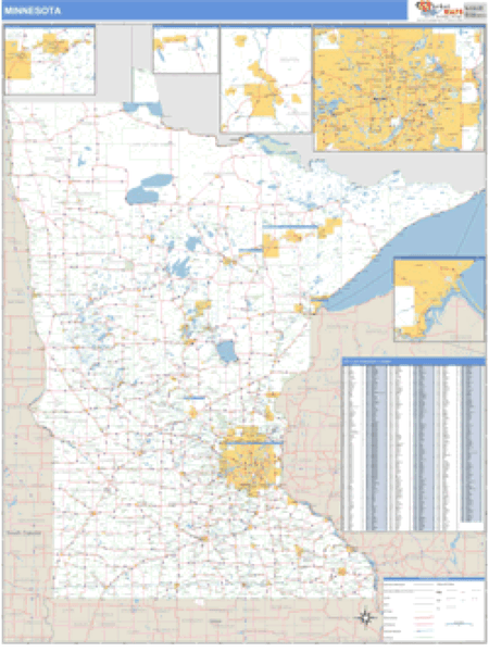 Mn Zip Code Map Minnesota ZIP Code Wall Map | Map Geek.com