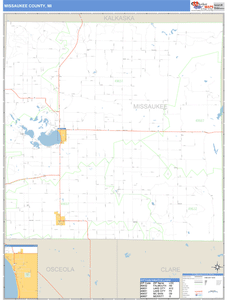 Missaukee County, Michigan Zip Code Wall Map