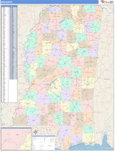 Mississippi Business Wall Map