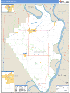 Mississippi County, Missouri Zip Code Wall Map