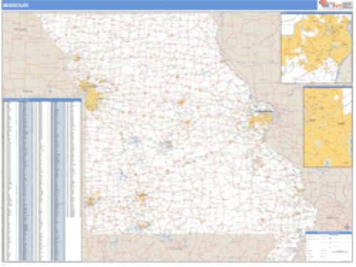 Missouri ZIP Code Wall Map Market Maps (IDI)