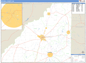 Mitchell County, Georgia Zip Code Wall Map