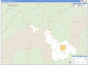 Mitchell County, North Carolina Zip Code Wall Map