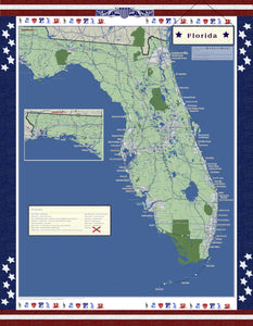 Florida Americana Wall Map