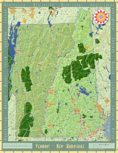 New Hampshire and Vermont Exposition Wall Map