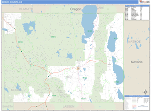 Modoc County, California Zip Code Wall Map
