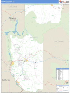 Mohave County, Arizona Zip Code Wall Map