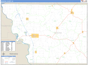 Monona County, Iowa Zip Code Wall Map